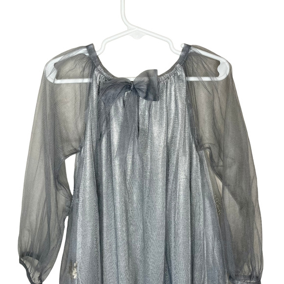 Biscotti Collezioni Girl's Fancy Winter Snowflake Mesh Long Sleeve Dress Size 5 - Picture 6 of 8